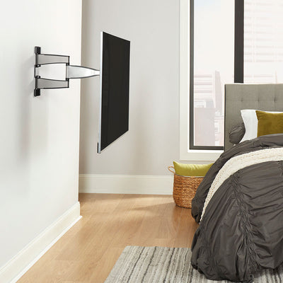 Sanus Medium Premium Full Motion TV Wall Mount VMF720-S2, wall-mounted TV extended side view