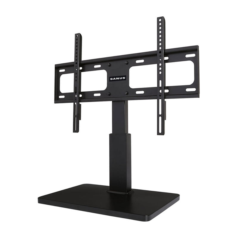 Sanus Large TV Table Top Swivel Base VSTV1-B1, TV floor stand front three-quarter view