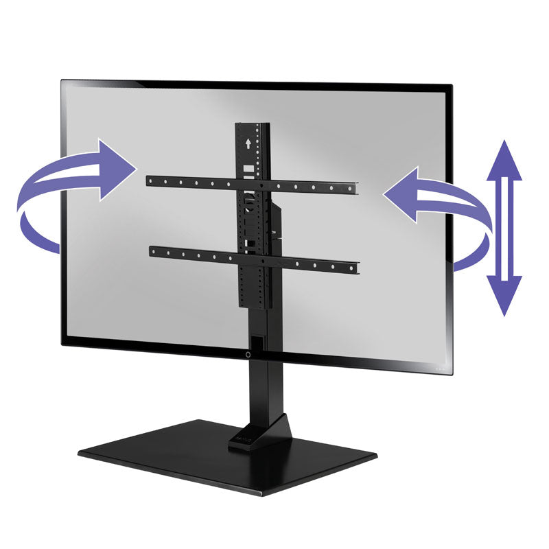 Sanus Extra Large TV Table Top Swivel Base VSTV2-B2, tabletop TV stand movement diagram