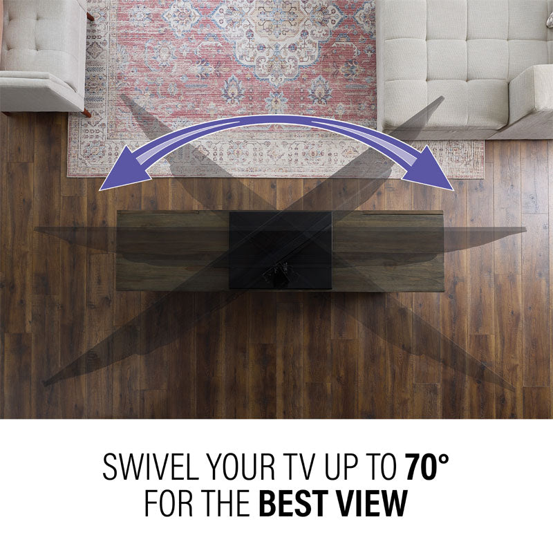 Sanus Extra Large TV Table Top Swivel Base VSTV2-B2, tabletop TV stand swivel diagram