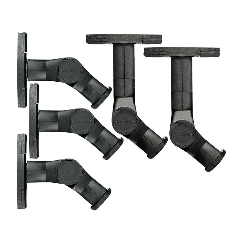 Sanus Satellite Speaker Wall Mounts (5 Pack, Up to 8lbs, Black) WMS5B