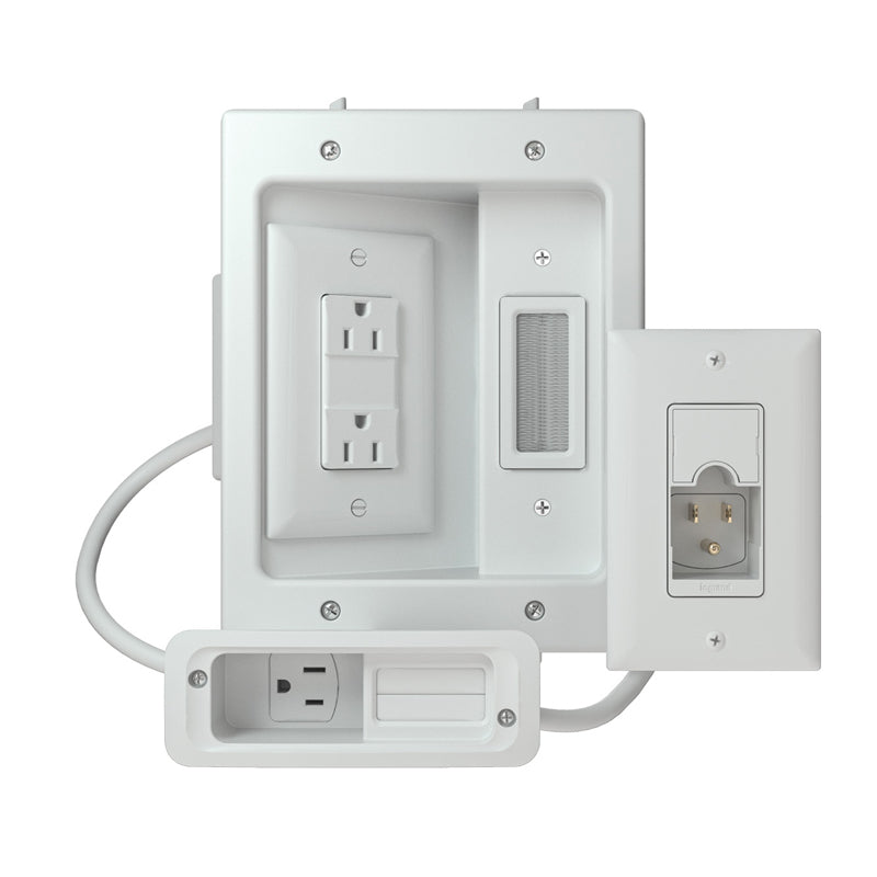 Sanus In-Wall Power Kit for Sound Bars and TV (White) WSIWPSB1-W1