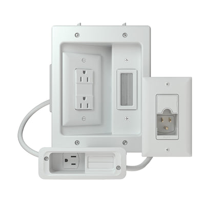 Sanus In-Wall Power Kit for Sound Bars and TV (White) WSIWPSB1-W1