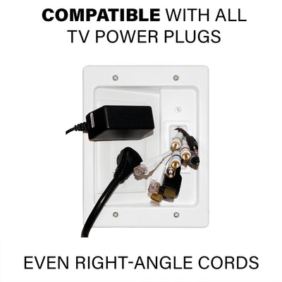 Sanus In-Wall Power Kit for Sound Bars and TV WSIWPSB1-W1, right-angle power plug compatibility detail