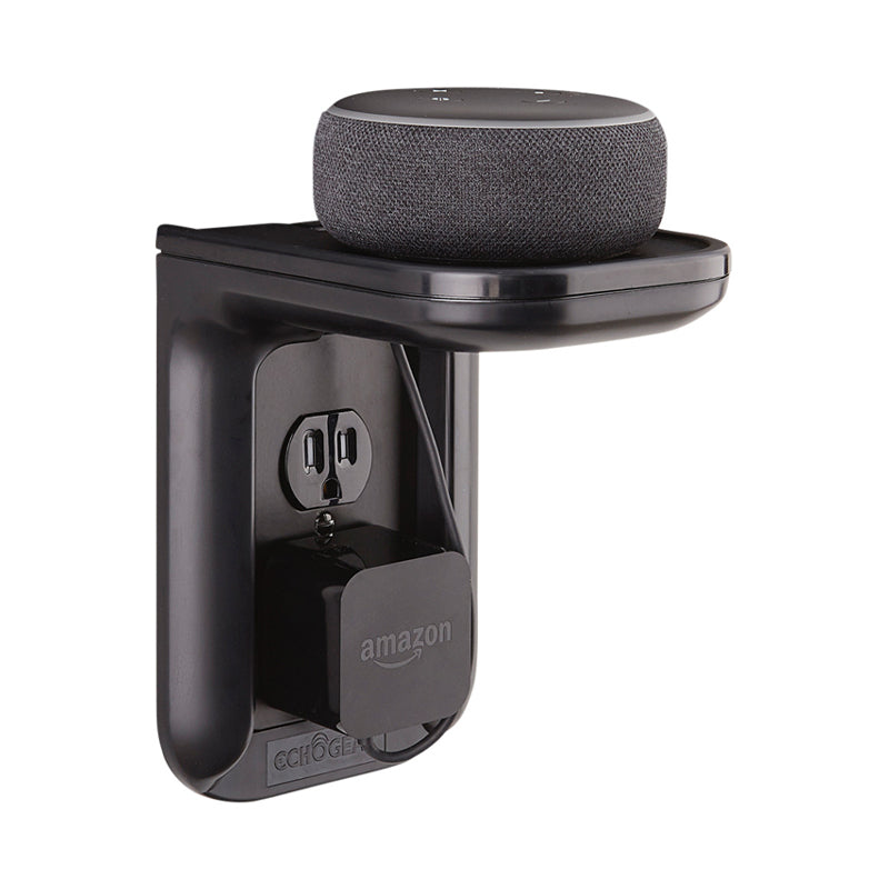 Sanus Electronics and Speaker Outlet Shelf WSOS1-B1, smart speaker wall outlet shelf with compact speaker