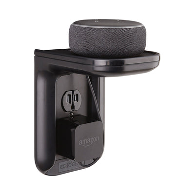 Sanus Electronics and Speaker Outlet Shelf WSOS1-B1, smart speaker wall outlet shelf with compact speaker