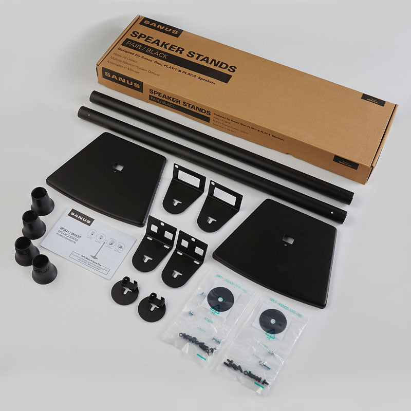 Sanus Sonos Wireless Speaker Stands WSS22-B1, speaker stand kit components