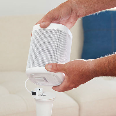 Sanus Sonos Wireless Speaker Stands WSS22-W1, speaker attachment demonstration