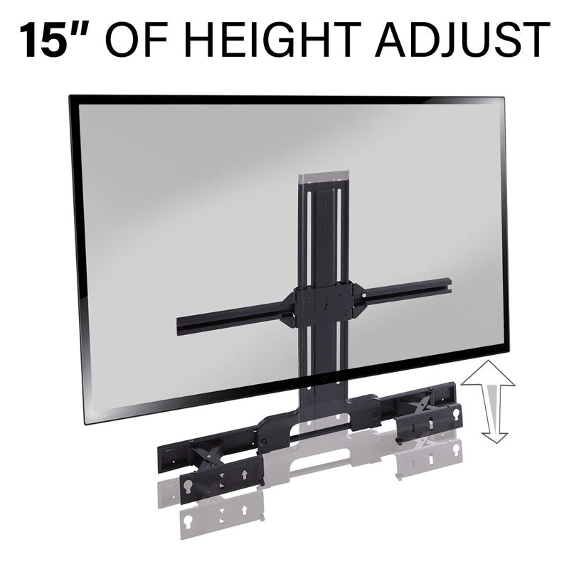 Sanus Soundbar TV Mount WSSATM1-B2, soundbar and display mount height adjustment