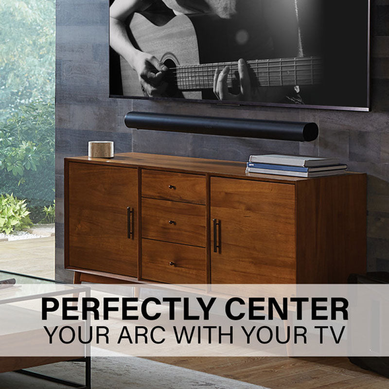 Sanus Soundbar Wall Mount WSSAWM1-B2, soundbar wall mount installed beneath a television