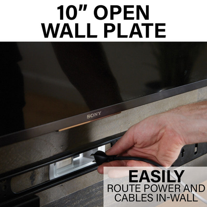 Sanus Soundbar Wall Mount WSSAWM1-W2, open soundbar wall plate showing cable routing access