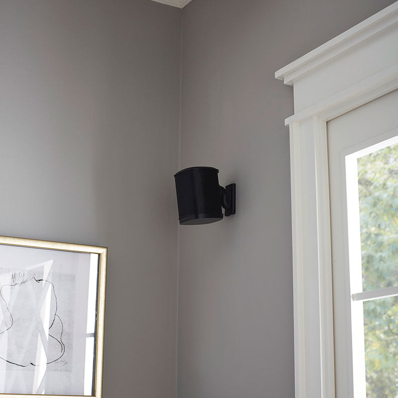 Sanus Wireless Speaker Wall Mount WSWM22-B1, wireless speaker wall-mounted high in room