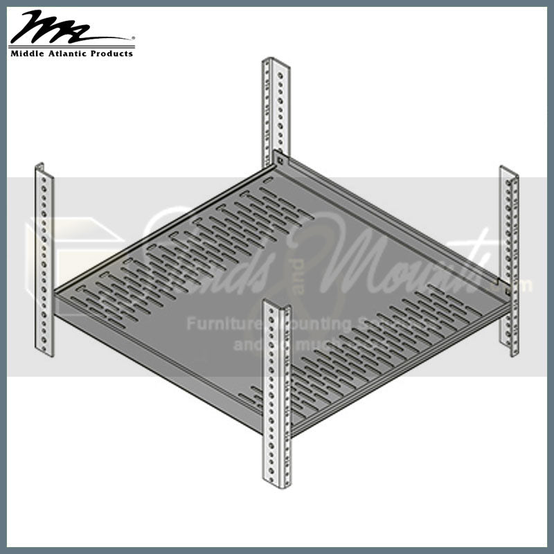 Middle Atlantic Rack Shelf SH-5A-26, four-post rack shelf technical drawing