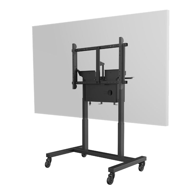 Peerless-AV SmartMount Motorized Height Adjust Tabletop Cart, SR598ML3T, mobile touchscreen stand rear upright position