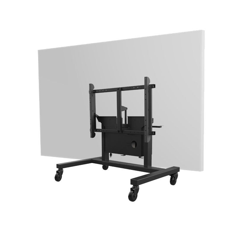 Peerless-AV SmartMount Motorized Height Adjust Tabletop Cart, SR598ML3T, mobile touchscreen stand rear lowered position