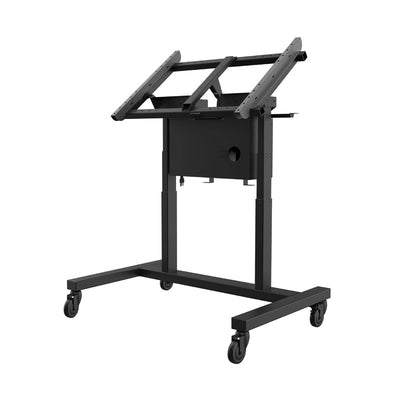Peerless-AV SmartMount Motorized Height Adjust Tabletop Cart, SR598ML3T, mobile touchscreen stand tilted support view