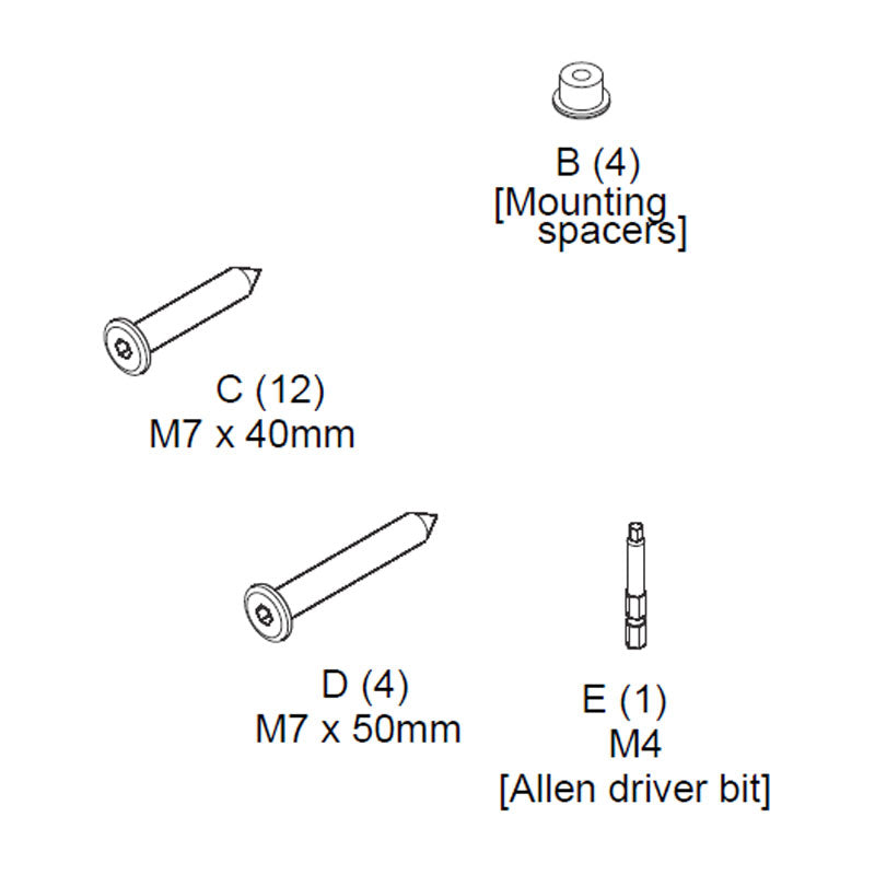 Chief TA500 Installation Kit (Hardware) TA500HWKIT1