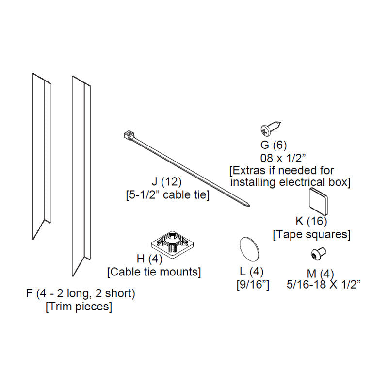 Chief TA500 Installation Kit (Hardware and Trim Kit) TA500HWKIT3