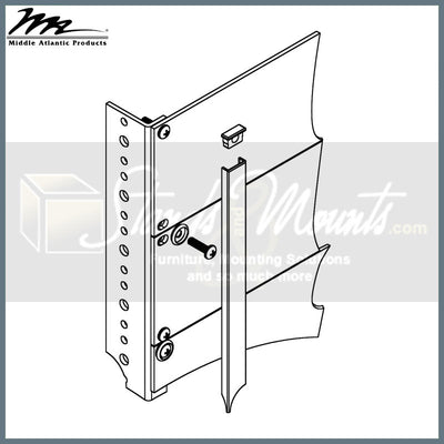 Middle Atlantic Trim Kit TS, glass door hinge installation diagram