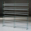TransDeco Steel and Glass 792 CD DVD Storage Rack (Silver) TD020S