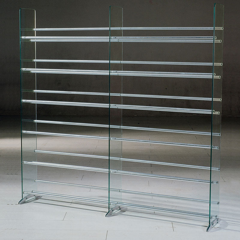 TransDeco Steel and Glass 792 CD DVD Storage Rack (Silver) TD020S