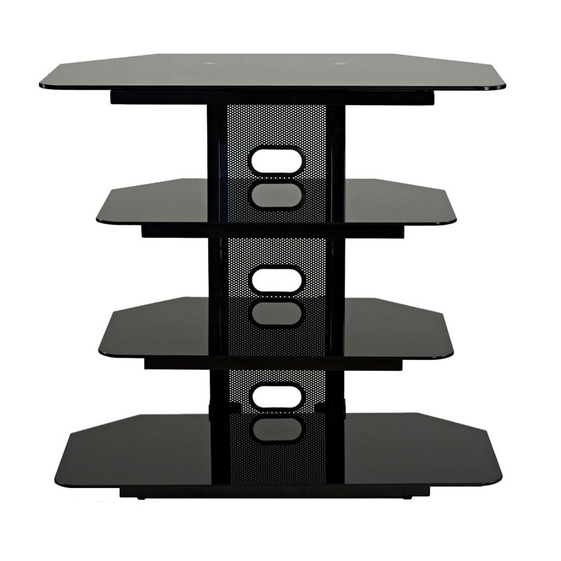 TransDeco Multifunction Audio Stand for 22-35 Flat Screen TVs TD510CB, four-tier component stand front view
