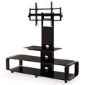 TransDeco Curved TV Stand with Universal Mounting System (Black) TD685B