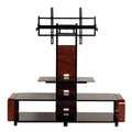TransDeco Curved TV Stand with Universal Mounting System (Oak) TD685DB
