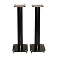 TransDeco 30 inch Tempered Glass and Steel Speaker Stands (Black) TD30B