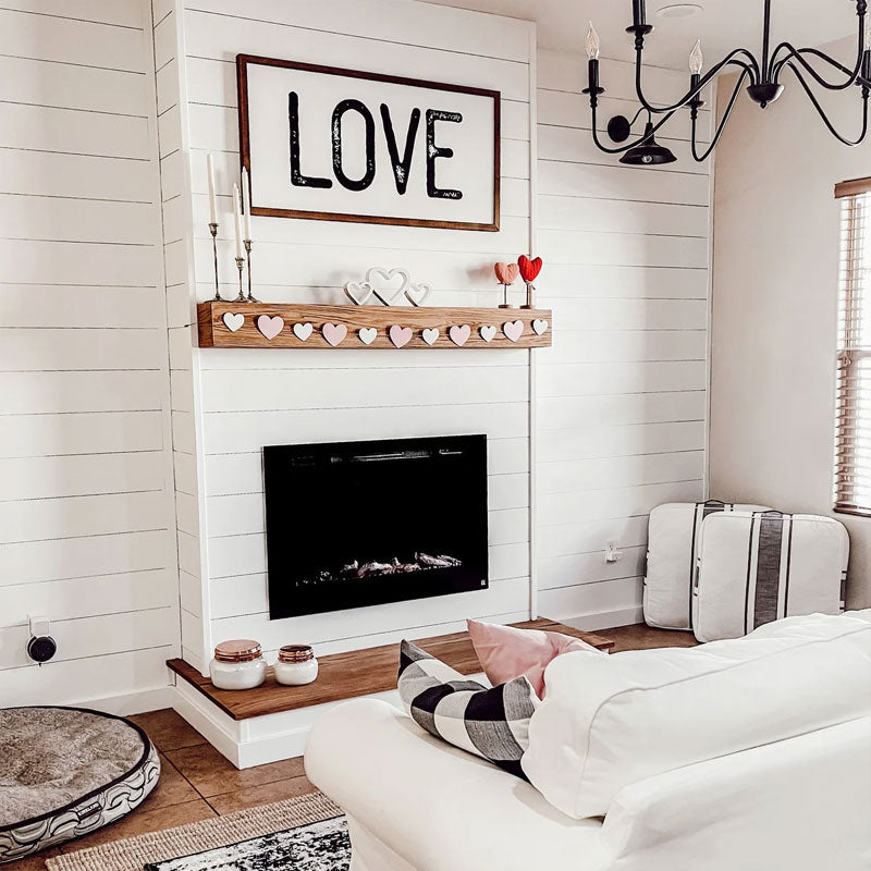 Touchstone Forte Recessed Smart Electric Fireplace 80006, electric fireplace installed in bedroom
