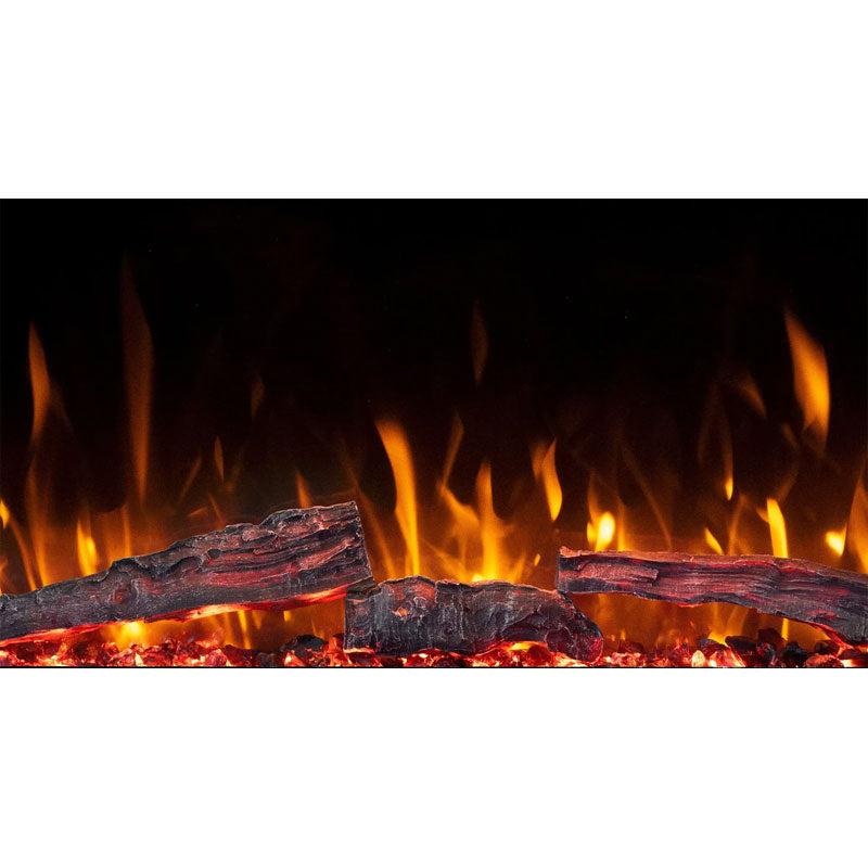 Touchstone Sideline Elite Pro Smart Recessed Electric Fireplace 80063, electric fireplace flame and ember close-up