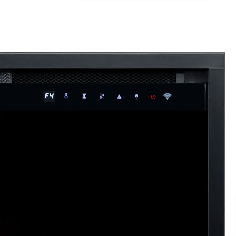 Touchstone Sideline Elite Pro Smart Recessed Electric Fireplace 80063, electric fireplace touchscreen control panel detail