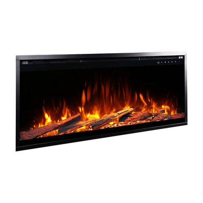 Touchstone Sideline Elite Pro Smart Recessed Electric Fireplace 80061, electric fireplace orange flame front view