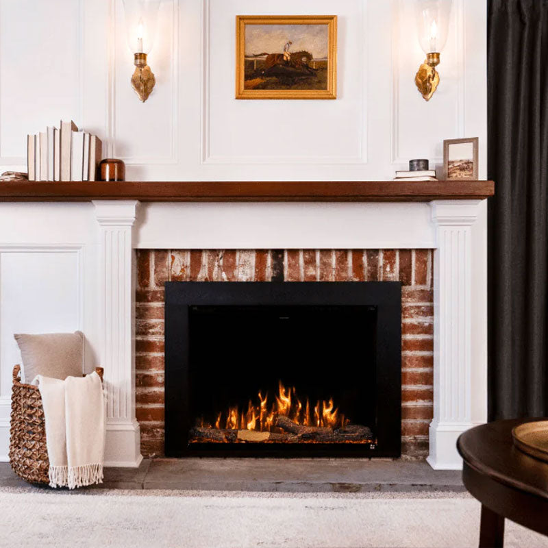Touchstone Fireplug Pro Smart Electric Fireplace Insert 80072, electric fireplace installed in white mantel