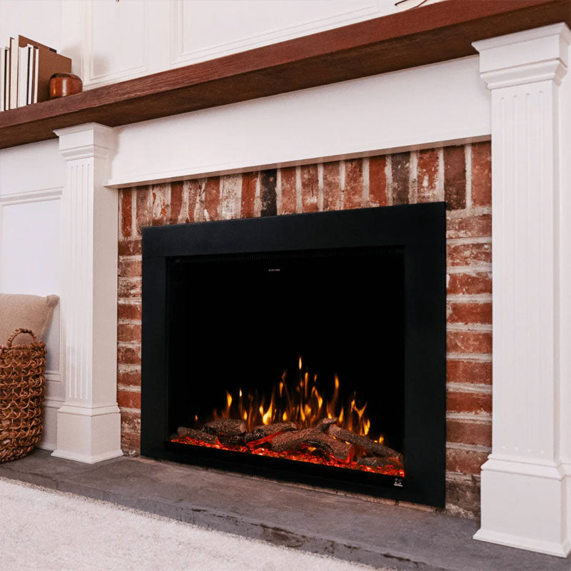Touchstone Fireplug Pro Smart Electric Fireplace Insert 80072, electric fireplace installed in brick surround