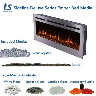 Touchstone Sideline DLX Rec Smart Electric Fireplace 86279, electric fireplace media options