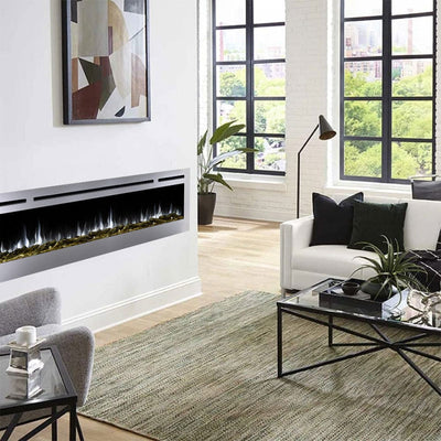 Touchstone Sideline DLX Rec Smart Electric Fireplace 86279, linear electric fireplace installed in bright living room