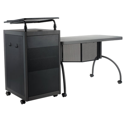 Oklahoma Sound Teacher's WorkPod Desk and Lectern Kit TWP, mobile multimedia lectern, right perspective