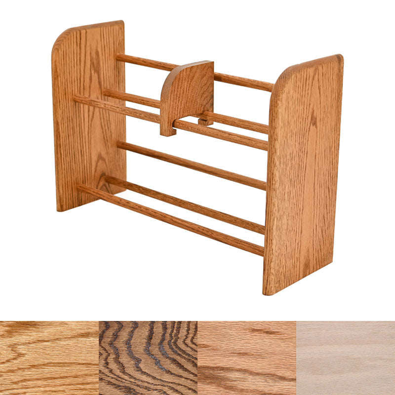 Wood Shed Series 01 Oak Storage Rack TWS-201, expandable wooden media rack with finish swatches