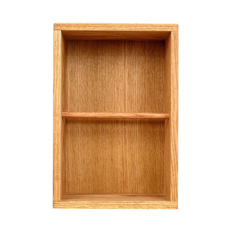 Wood Shed Series 15 Oak Storage Cabinet TWS-215-12, empty wood wall bookshelf front view