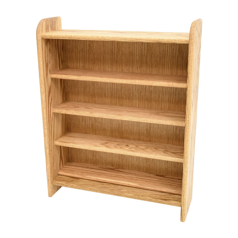 Wood Shed Series 02 Oak Storage Cabinet TWS-402, wood media shelf in a front three-quarter view