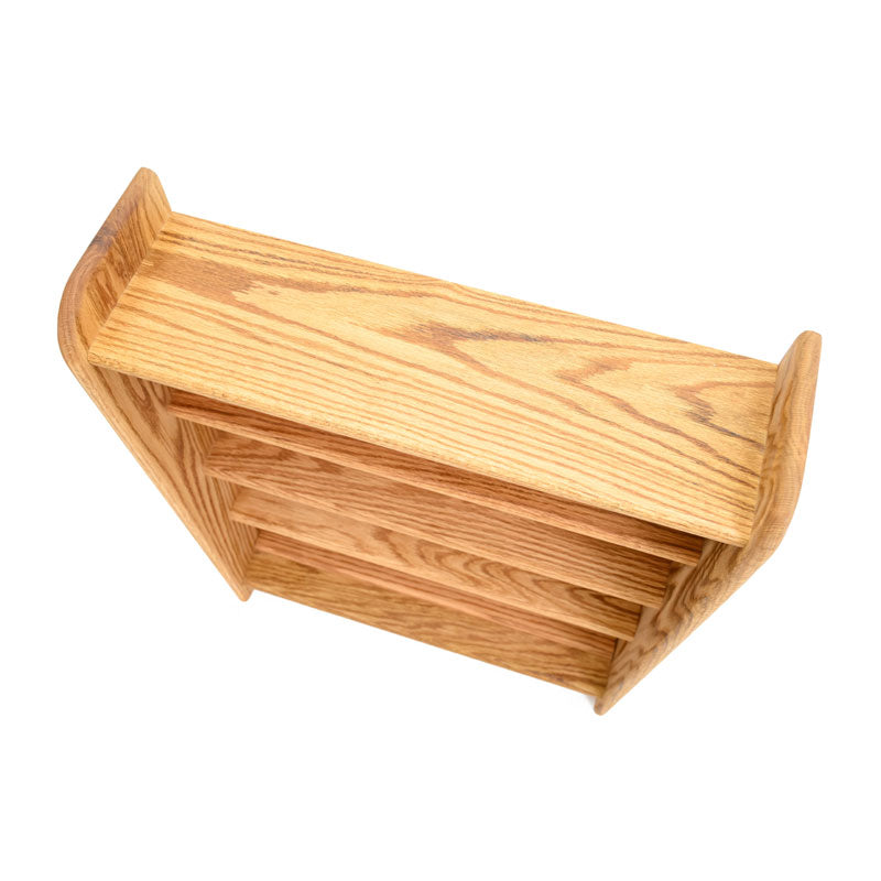 Wood Shed Series 02 Oak Storage Cabinet TWS-402, wood media shelf viewed from above at an angle