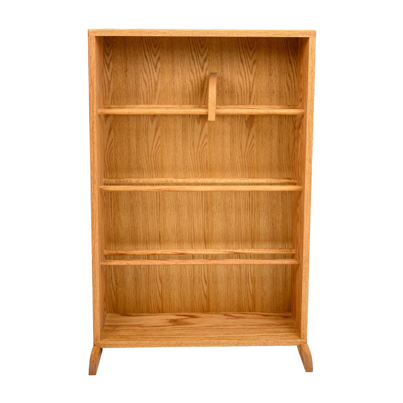 Wood Shed Series 15 Oak Storage Cabinet TWS-415-24, empty wide wood media shelf in a front view