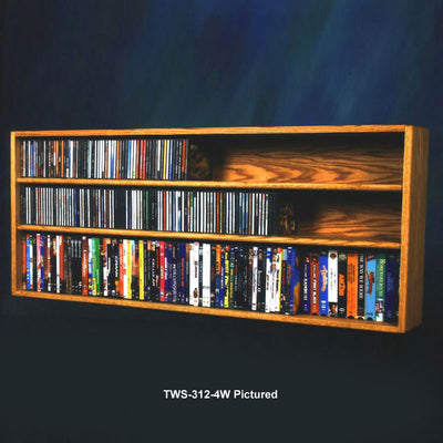 Wood Shed Series 12 Oak Media Storage Rack (236 CD + 86 DVD/46 VHS) TWS-312-4W
