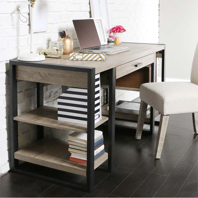 Walker Edison Urban Blend Computer Desk D60UBS30AG, writing desk side shelving