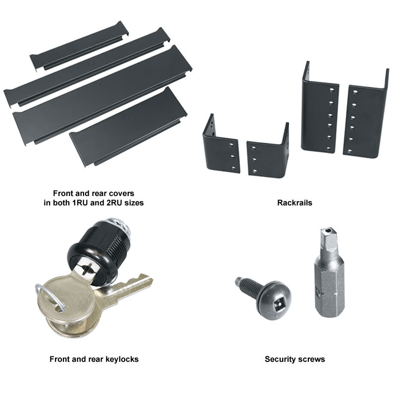 Middle Atlantic Universal TechBox UTB-HR-A2-14, rack enclosure covers and security hardware kit