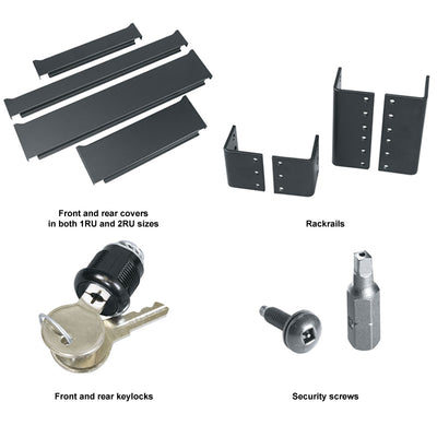 Middle Atlantic Universal TechBox UTB-HR-A2-14, rack enclosure covers and security hardware kit