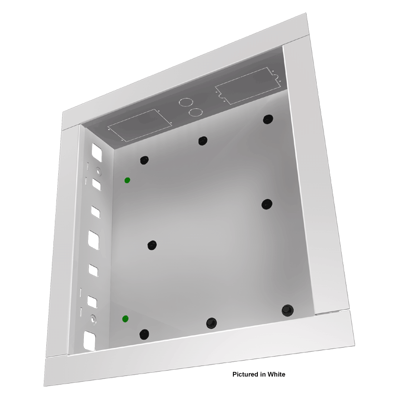 Crimson VersaFit In-Wall System VFB16B, white recessed in-wall enclosure interior view