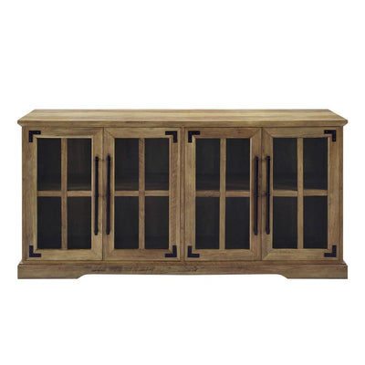 Walker Edison Abigail 58 in. Farmhouse 4 Door TV Stand W58ABG4DRO, media console front view