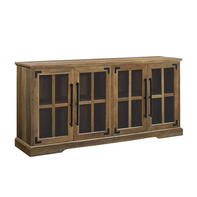 Walker Edison Abigail 58 in. Farmhouse 4 Door TV Stand W58ABG4DRO, media console three-quarter view